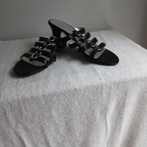 Black Low Heel Sandals